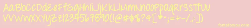 Throwmyhandsupintheairbold Font – Yellow Fonts on Pink Background