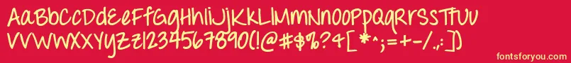 Throwmyhandsupintheairbold Font – Yellow Fonts on Red Background