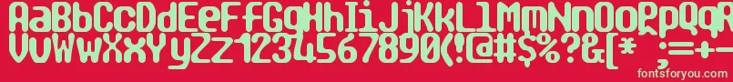 フォントTragic2 – 赤い背景に緑の文字