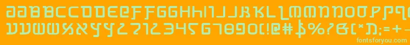 GrimlordBoldExpanded Font – Green Fonts on Orange Background