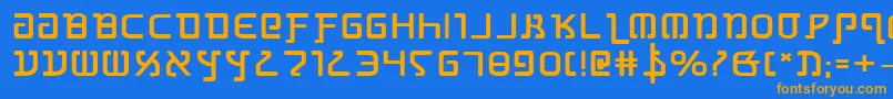 GrimlordBoldExpanded Font – Orange Fonts on Blue Background