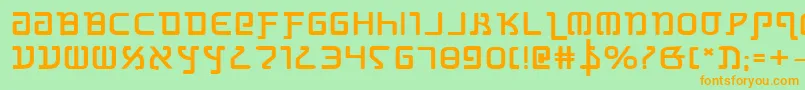 GrimlordBoldExpanded Font – Orange Fonts on Green Background