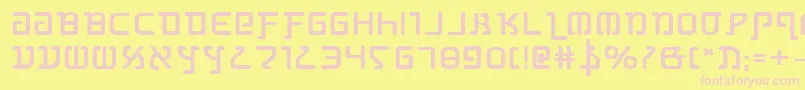 GrimlordBoldExpanded-fontti – vaaleanpunaiset fontit keltaisella taustalla