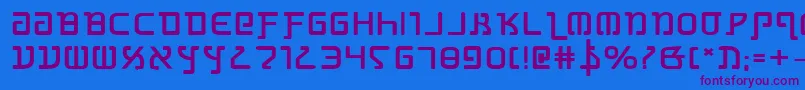 GrimlordBoldExpanded Font – Purple Fonts on Blue Background