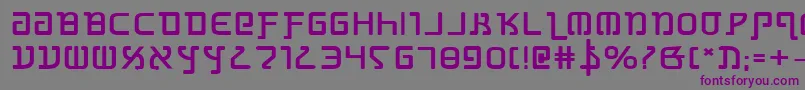 フォントGrimlordBoldExpanded – 紫色のフォント、灰色の背景