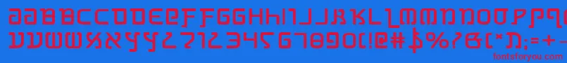 フォントGrimlordBoldExpanded – 赤い文字の青い背景