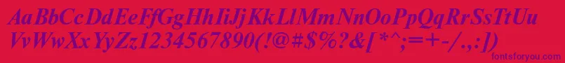 NewtondoscttBolditalic Font – Purple Fonts on Red Background