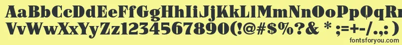 Arb187ModernCaps Font – Black Fonts on Yellow Background