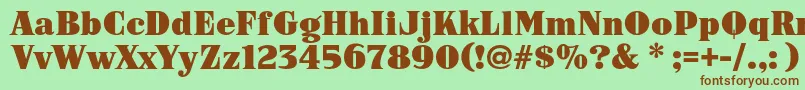 Czcionka Arb187ModernCaps – brązowe czcionki na zielonym tle