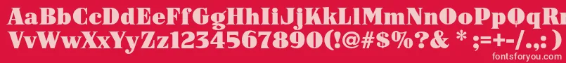Arb187ModernCaps-Schriftart – Rosa Schriften auf rotem Hintergrund