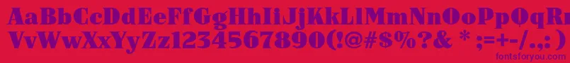 Arb187ModernCaps Font – Purple Fonts on Red Background