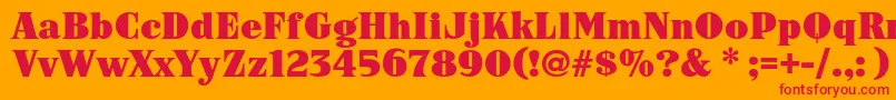 フォントArb187ModernCaps – オレンジの背景に赤い文字