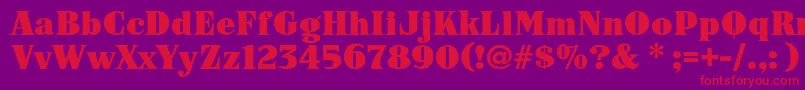 フォントArb187ModernCaps – 紫の背景に赤い文字