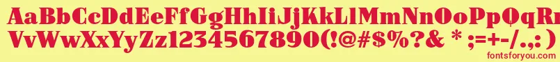 Arb187ModernCaps Font – Red Fonts on Yellow Background