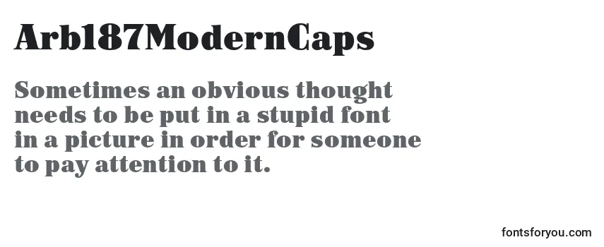 Review of the Arb187ModernCaps (62368) Font