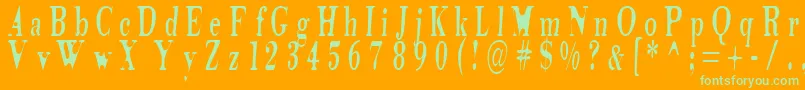 Шрифт Tidelag – зелёные шрифты на оранжевом фоне