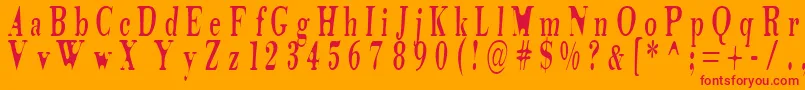 Tidelag Font – Red Fonts on Orange Background