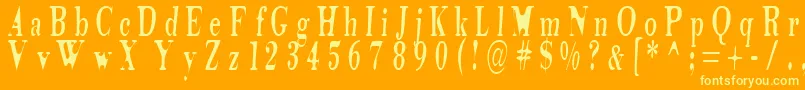 Tidelag Font – Yellow Fonts on Orange Background