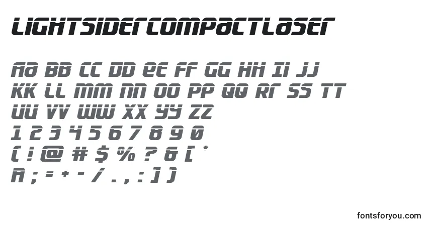 Czcionka Lightsidercompactlaser – alfabet, cyfry, specjalne znaki