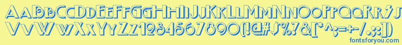 Boogienightsnfshadow Font – Blue Fonts on Yellow Background