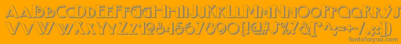 Boogienightsnfshadow-Schriftart – Graue Schriften auf orangefarbenem Hintergrund