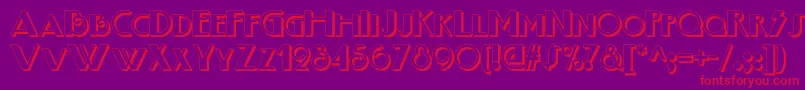 Boogienightsnfshadow-Schriftart – Rote Schriften auf violettem Hintergrund