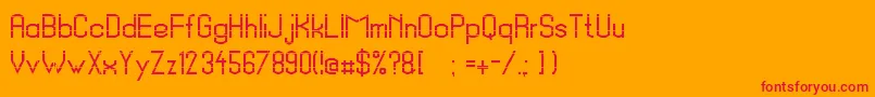 SchrottingerJustusSchrotte-Schriftart – Rote Schriften auf orangefarbenem Hintergrund