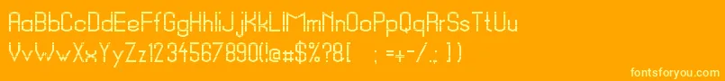 フォントSchrottingerJustusSchrotte – オレンジの背景に黄色の文字