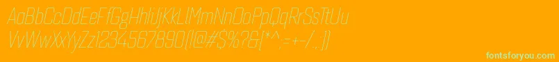 Quarcacondthinitalic Font – Green Fonts on Orange Background