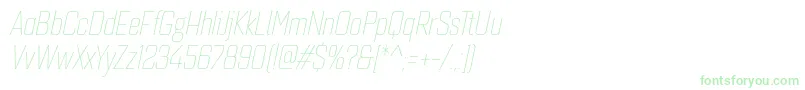 フォントQuarcacondthinitalic – 緑のフォント