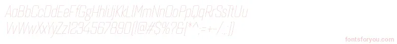 フォントQuarcacondthinitalic – ピンクのフォント