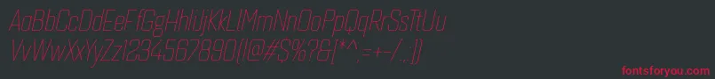 Quarcacondthinitalic Font – Red Fonts on Black Background