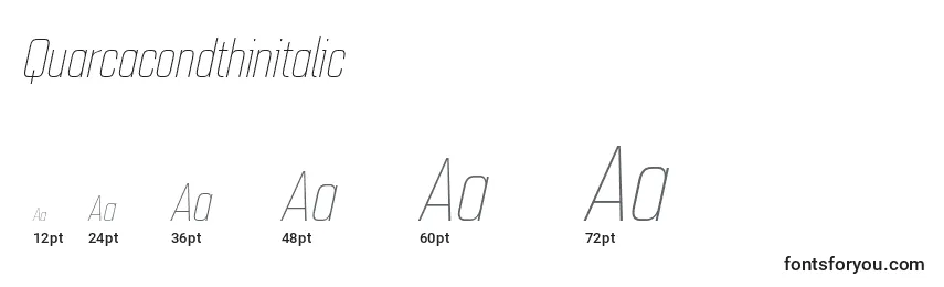 Quarcacondthinitalic Font Sizes