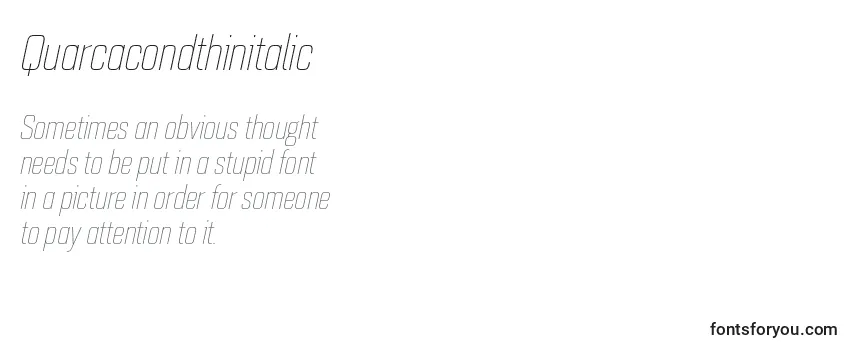Review of the Quarcacondthinitalic Font