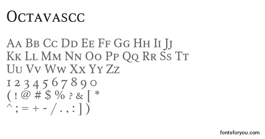 Schriftart Octavascc – Alphabet, Zahlen, spezielle Symbole