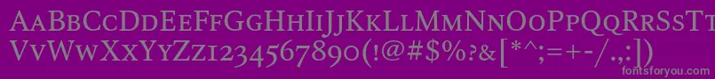 Octavascc-Schriftart – Graue Schriften auf violettem Hintergrund