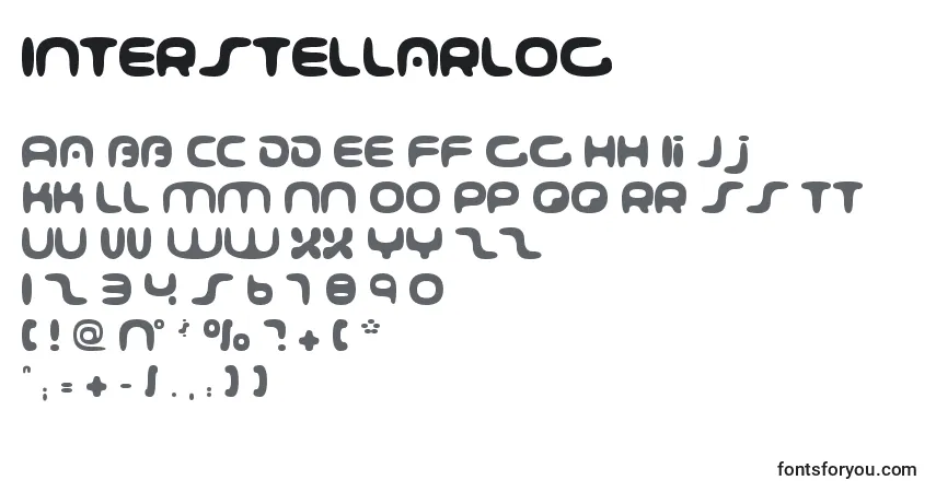 A fonte InterstellarLog – alfabeto, números, caracteres especiais