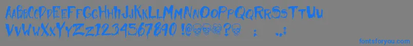 HalloweenToo Font – Blue Fonts on Gray Background