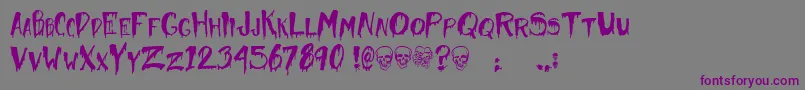 Шрифт HalloweenToo – фиолетовые шрифты на сером фоне