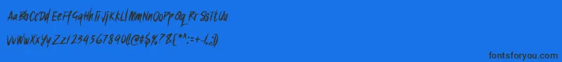 Czcionka SukroRegular – czarne czcionki na niebieskim tle