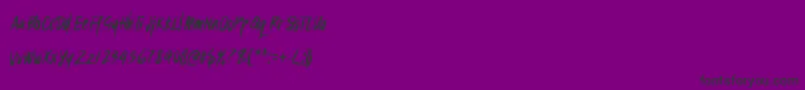 フォントSukroRegular – 紫の背景に黒い文字