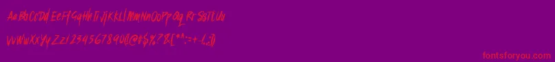 SukroRegular Font – Red Fonts on Purple Background