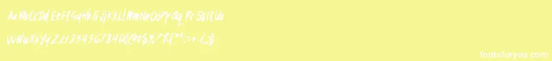 SukroRegular Font – White Fonts on Yellow Background