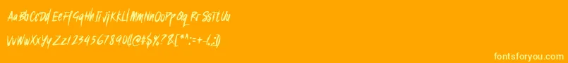 SukroRegular Font – Yellow Fonts on Orange Background