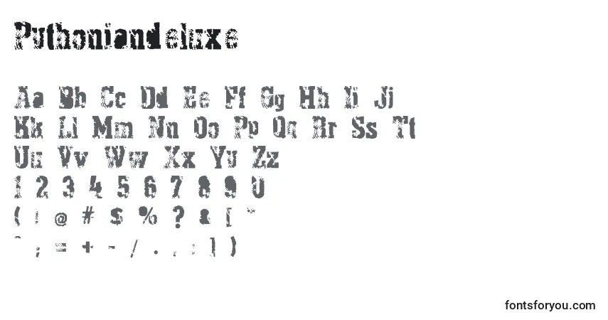 Pythoniandeluxe-fontti – aakkoset, numerot, erikoismerkit