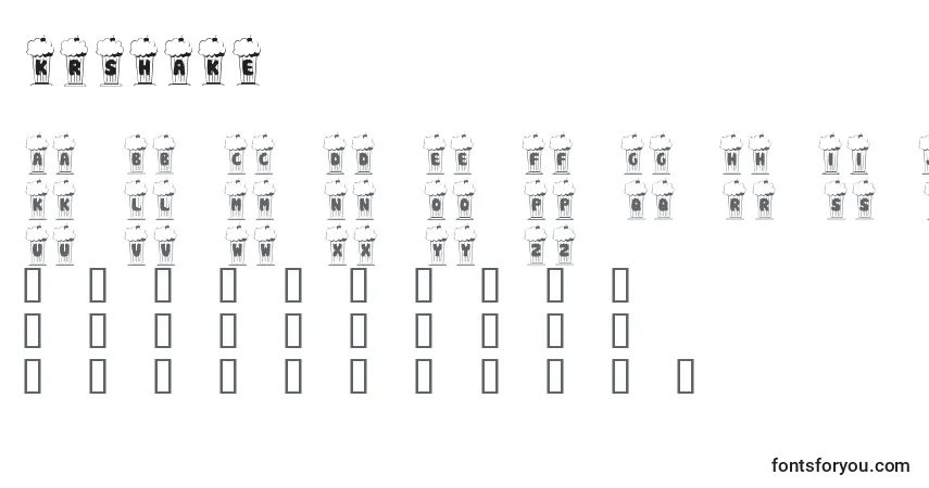 Schriftart KrShake – Alphabet, Zahlen, spezielle Symbole