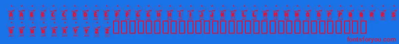 KrShake Font – Red Fonts on Blue Background