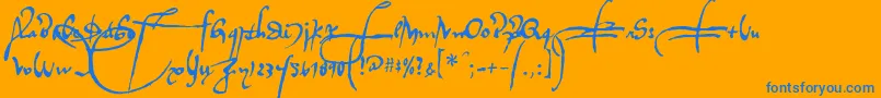 フォントRegalloaplaya – オレンジの背景に青い文字