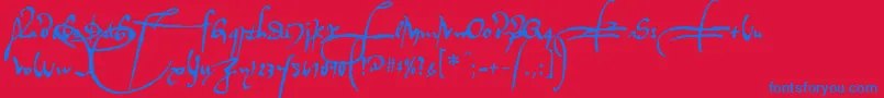 Regalloaplaya Font – Blue Fonts on Red Background