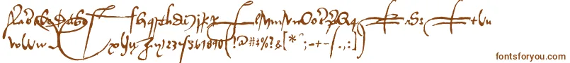 Regalloaplaya-Schriftart – Braune Schriften auf weißem Hintergrund